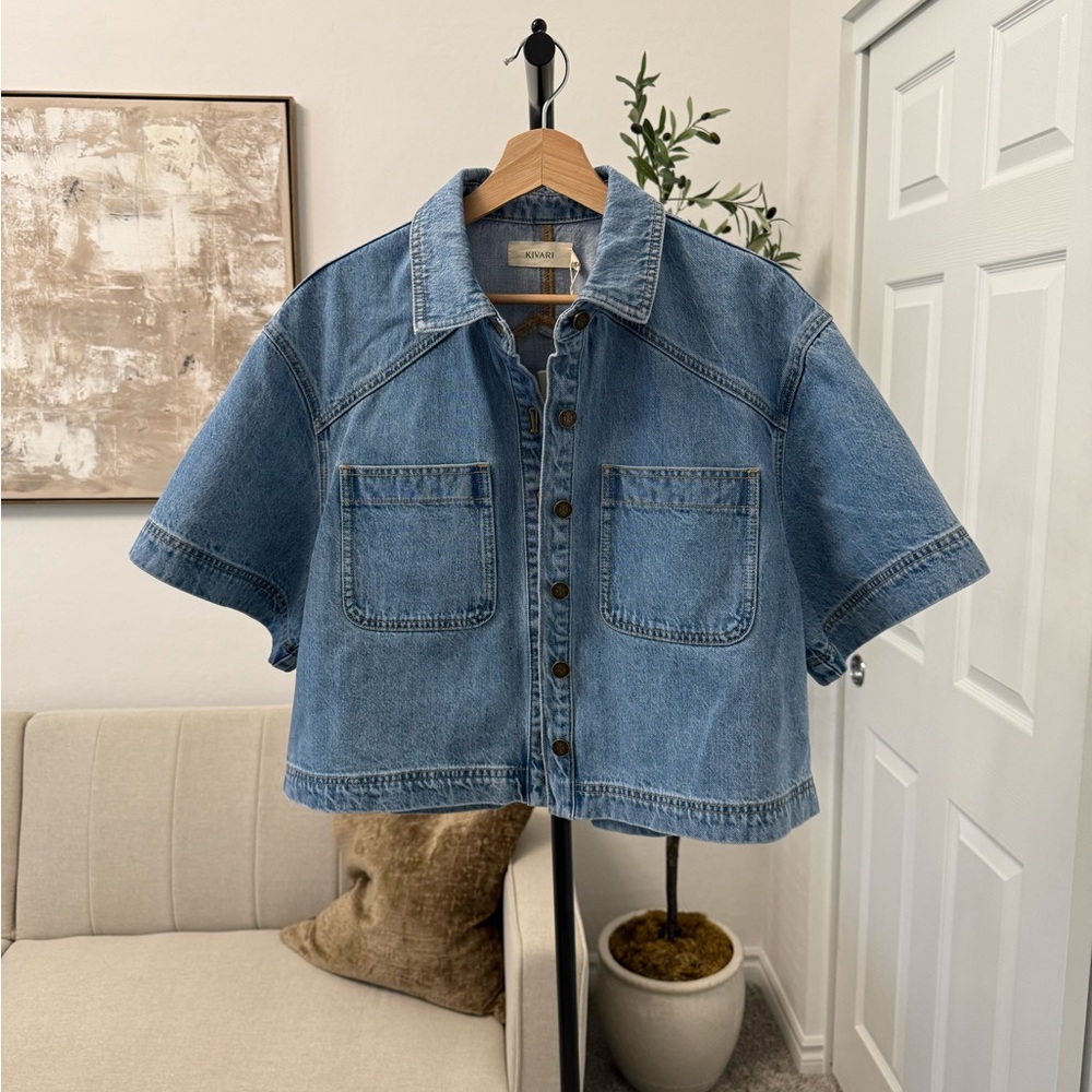 Kivari Blue Denim Shirt & Shorts set